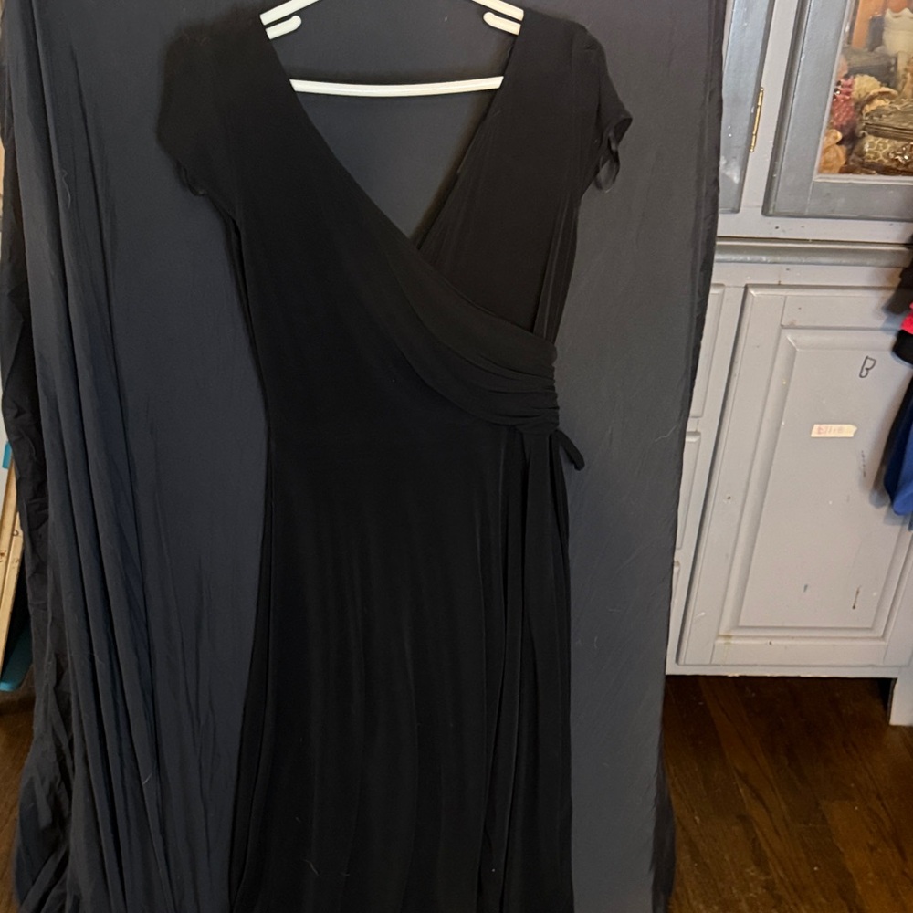 Women’s Black Wrap Midi Dress - Timeless Style